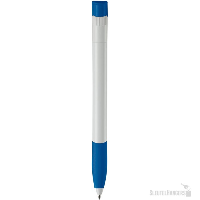 Balpen Apollo hardcolour wit / koningsblauw