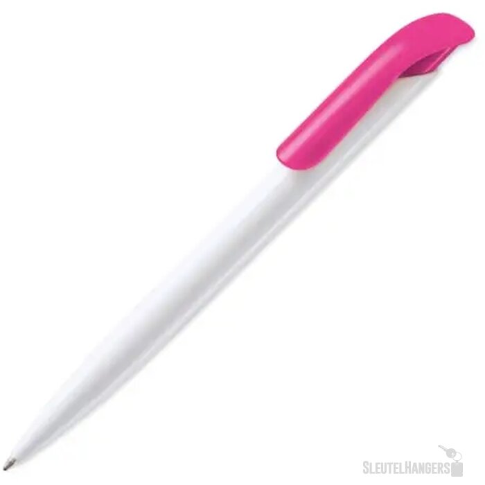 Balpen Atlas hardcolour wit / roze