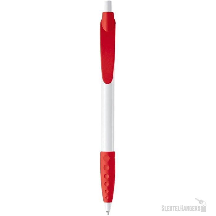 Balpen Cosmo grip hardcolour wit / rood
