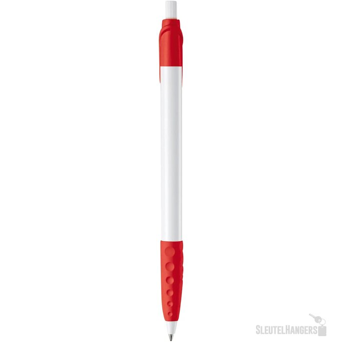 Balpen Cosmo grip hardcolour wit / rood
