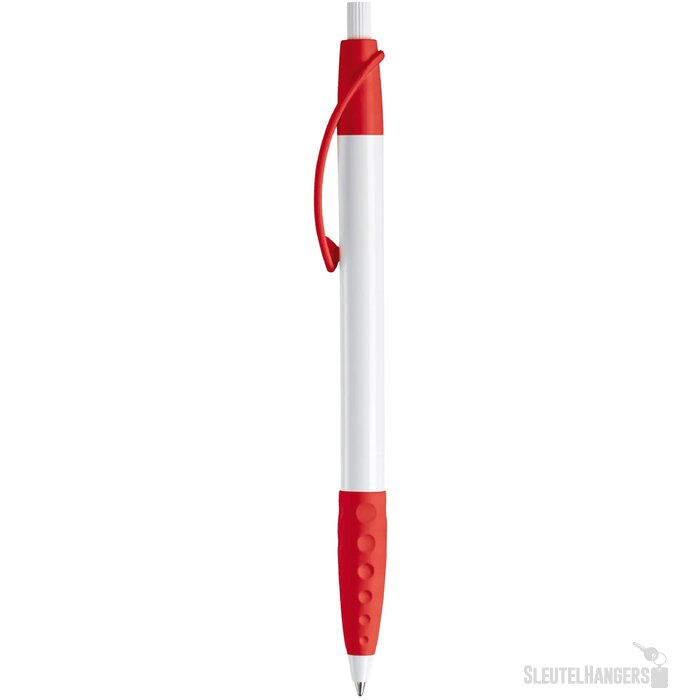 Balpen Cosmo grip hardcolour wit / rood