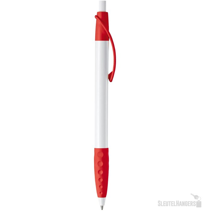 Balpen Cosmo grip hardcolour wit / rood