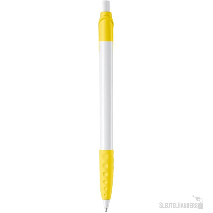 Balpen Cosmo grip hardcolour wit / geel
