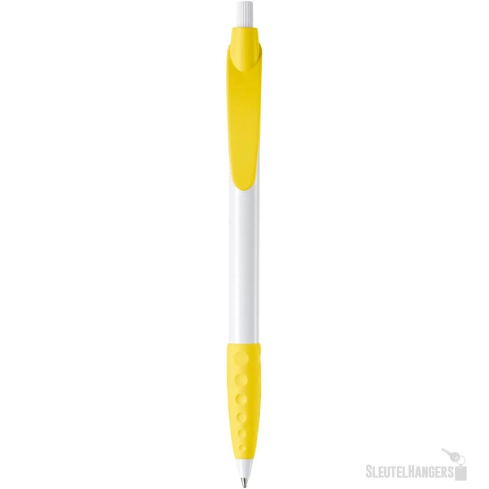 Balpen Cosmo grip hardcolour wit / geel