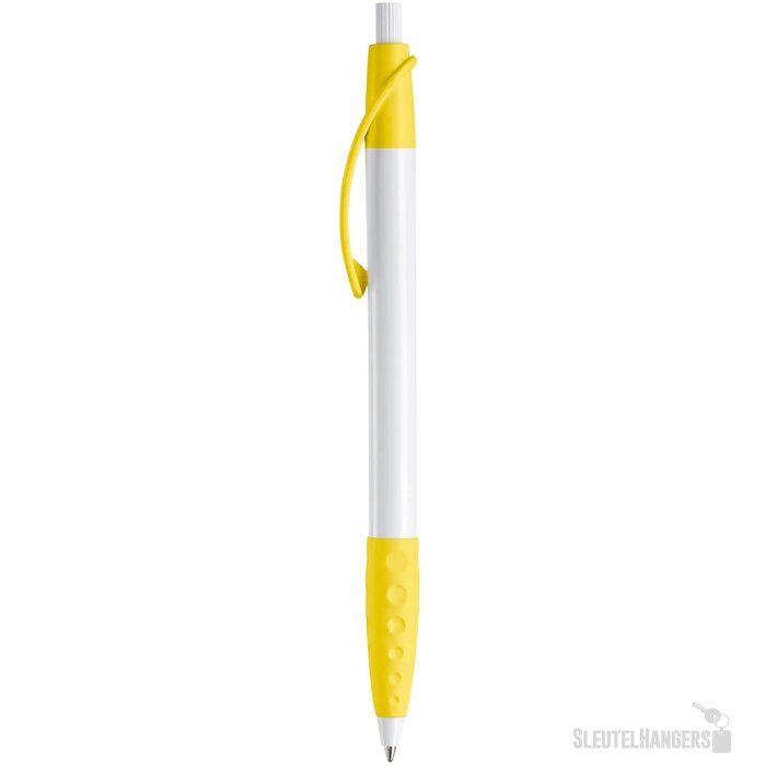 Balpen Cosmo grip hardcolour wit / geel