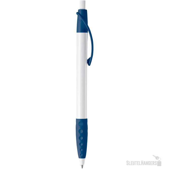 Balpen Cosmo grip hardcolour wit / donkerblauw