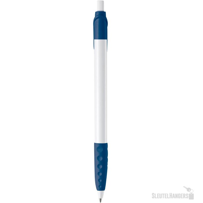 Balpen Cosmo grip hardcolour wit / donkerblauw