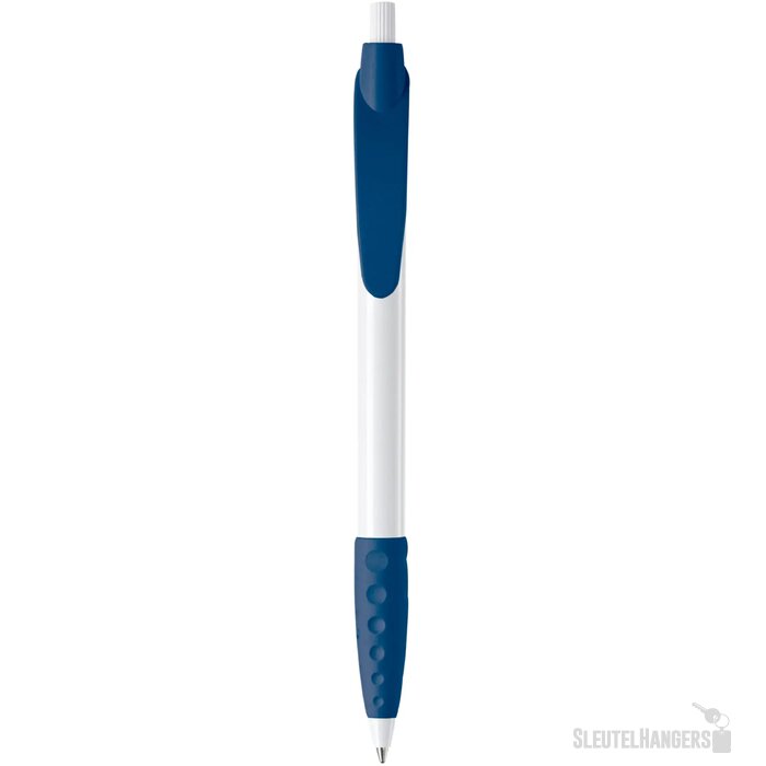 Balpen Cosmo grip hardcolour wit / donkerblauw