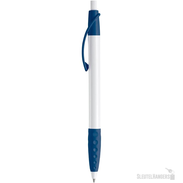 Balpen Cosmo grip hardcolour wit / donkerblauw
