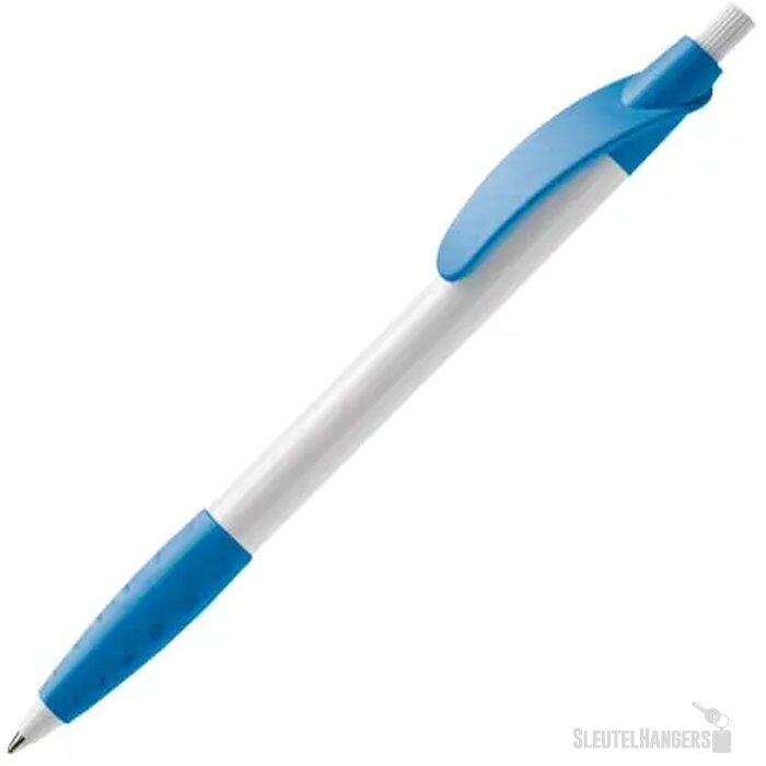 Balpen Cosmo grip hardcolour wit / lichtblauw