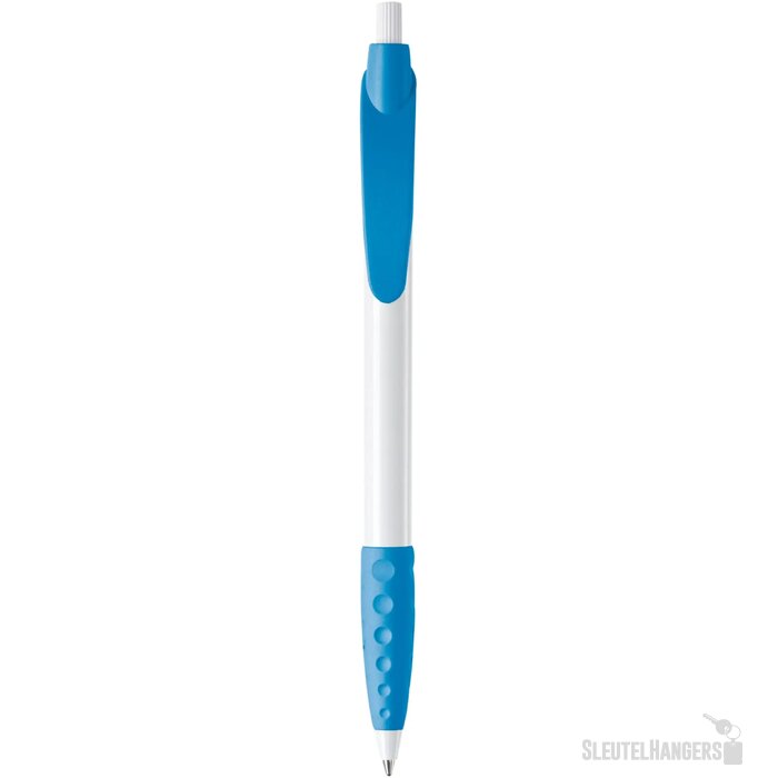 Balpen Cosmo grip hardcolour wit / lichtblauw