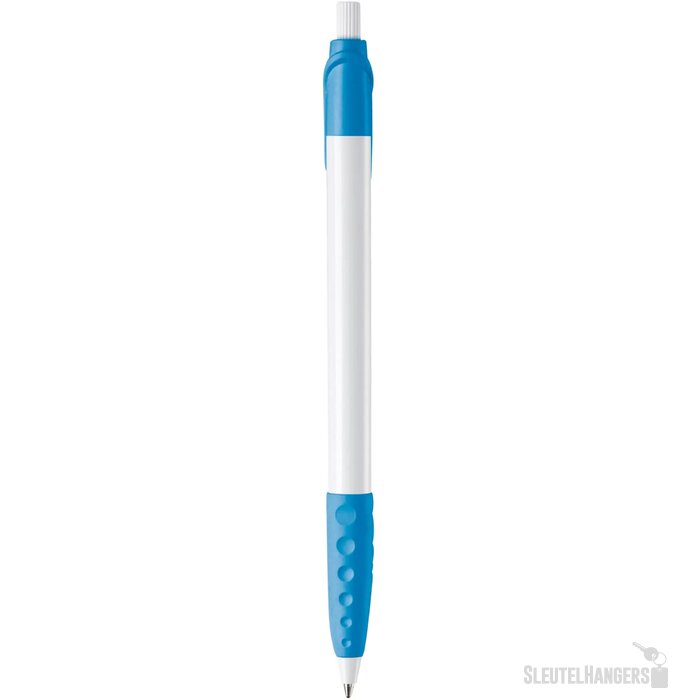 Balpen Cosmo grip hardcolour wit / lichtblauw