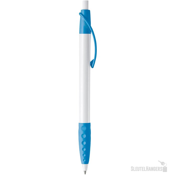 Balpen Cosmo grip hardcolour wit / lichtblauw