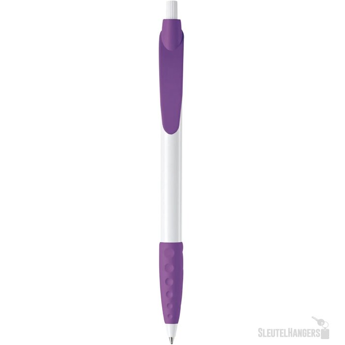 Balpen Cosmo grip hardcolour wit / paars