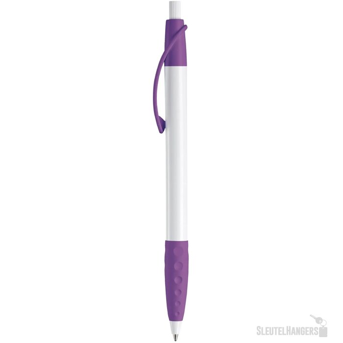 Balpen Cosmo grip hardcolour wit / paars
