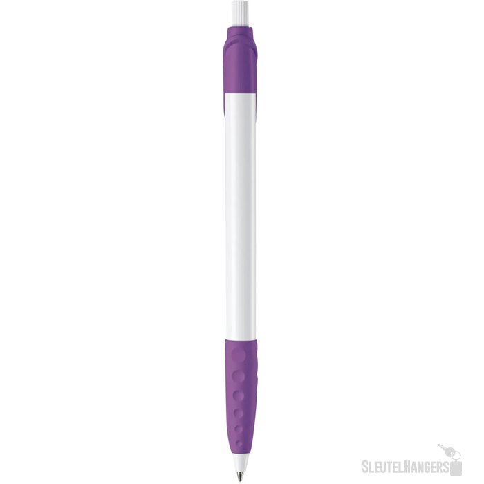 Balpen Cosmo grip hardcolour wit / paars