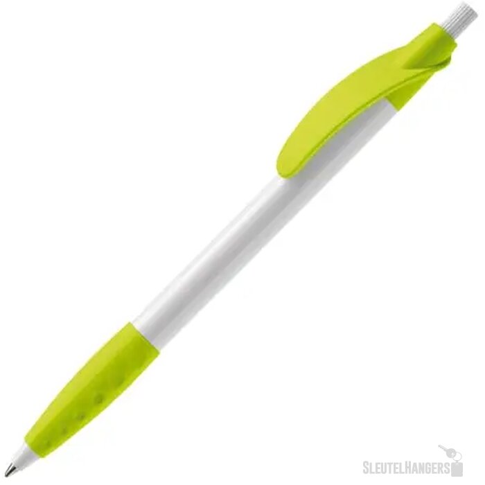 Balpen Cosmo grip hardcolour wit / lichtgroen