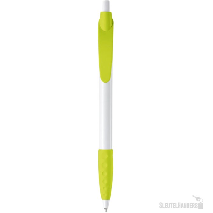 Balpen Cosmo grip hardcolour wit / lichtgroen