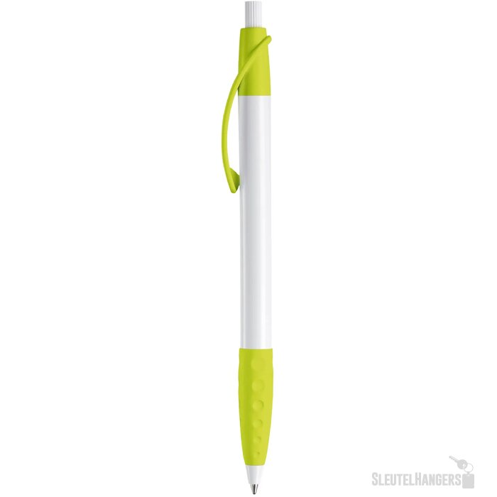 Balpen Cosmo grip hardcolour wit / lichtgroen