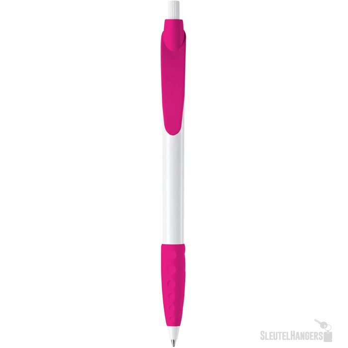 Balpen Cosmo grip hardcolour wit / roze
