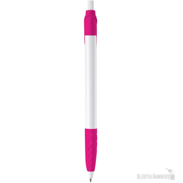 Balpen Cosmo grip hardcolour wit / roze