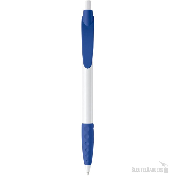 Balpen Cosmo grip hardcolour wit / koningsblauw