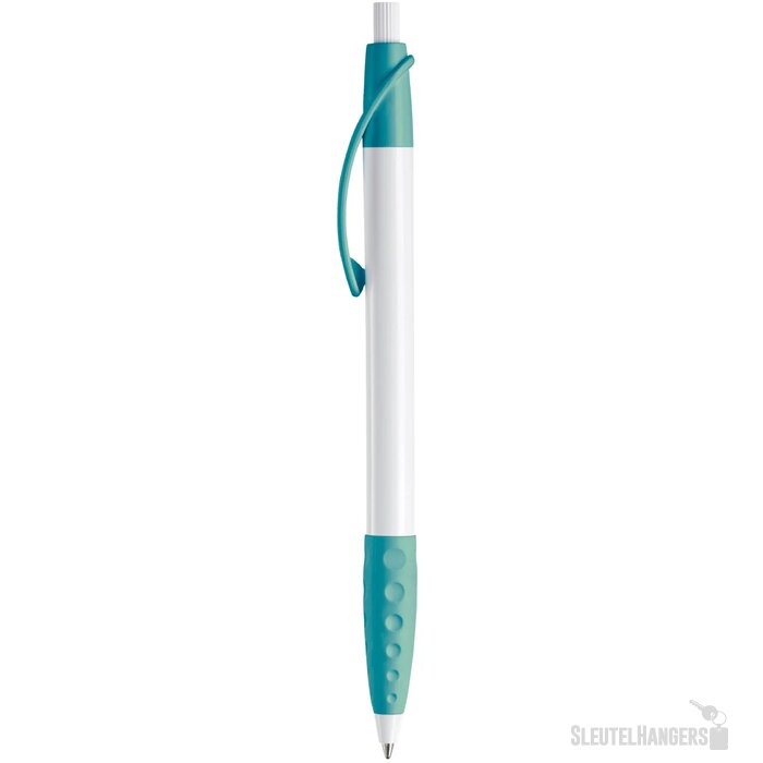Balpen Cosmo grip hardcolour wit / turquoise