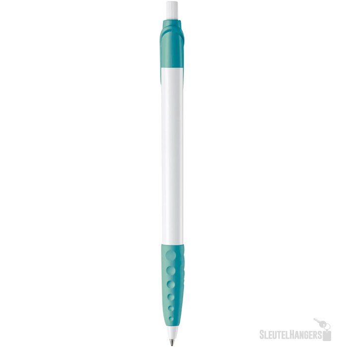 Balpen Cosmo grip hardcolour wit / turquoise