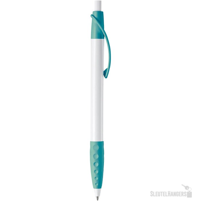 Balpen Cosmo grip hardcolour wit / turquoise