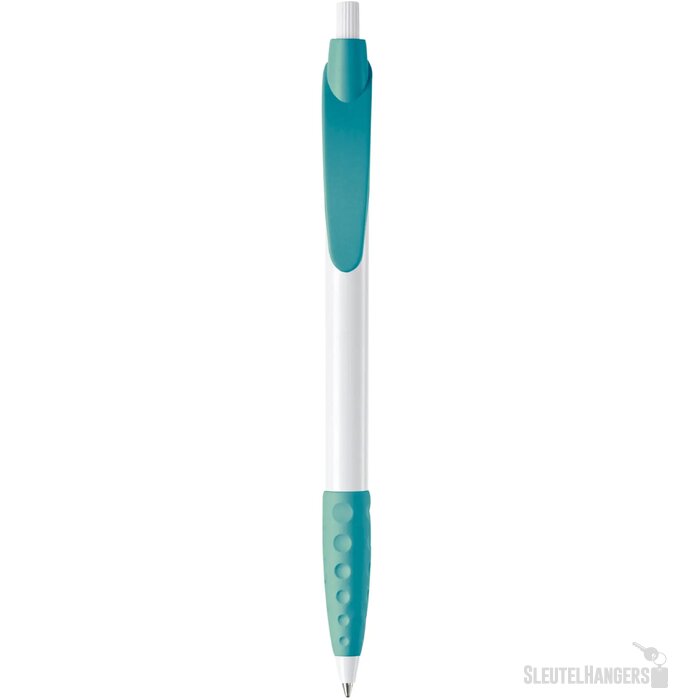 Balpen Cosmo grip hardcolour wit / turquoise
