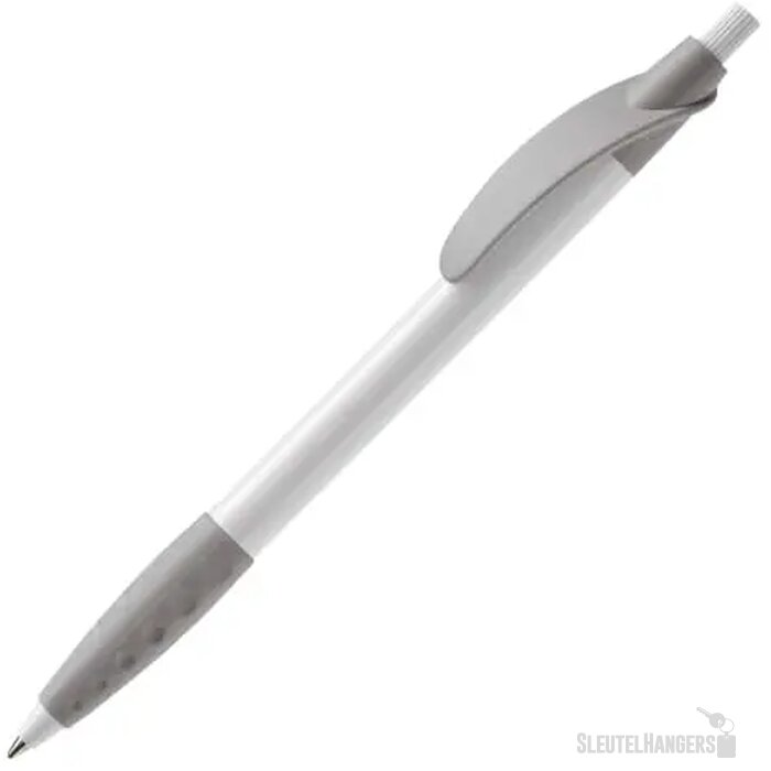 Balpen Cosmo grip hardcolour wit / zilver