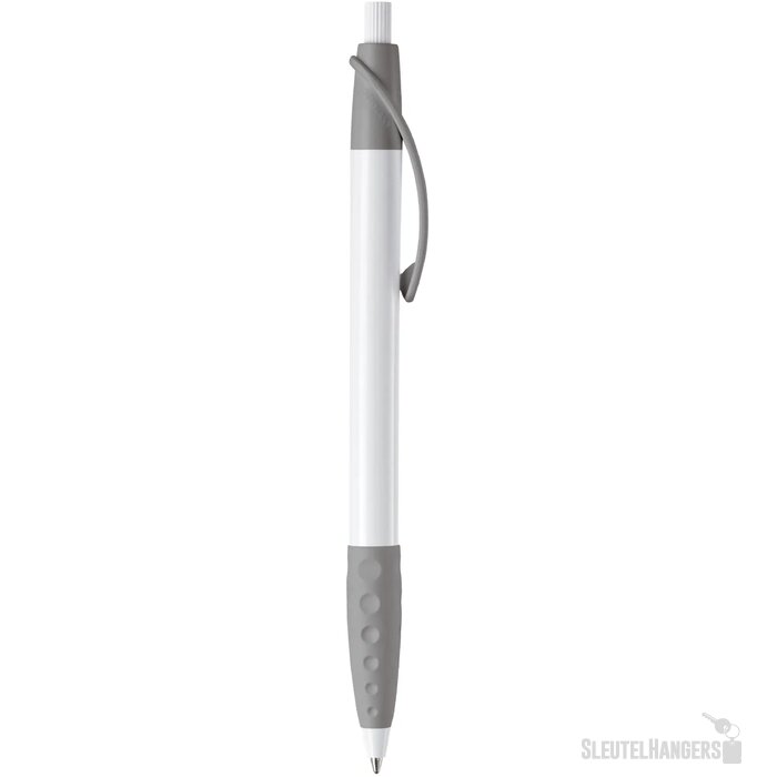 Balpen Cosmo grip hardcolour wit / zilver