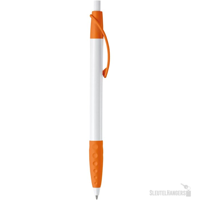 Balpen Cosmo grip hardcolour wit / oranje