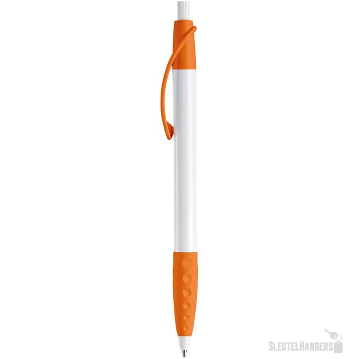 Balpen Cosmo grip hardcolour wit / oranje