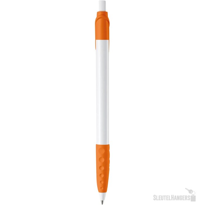 Balpen Cosmo grip hardcolour wit / oranje