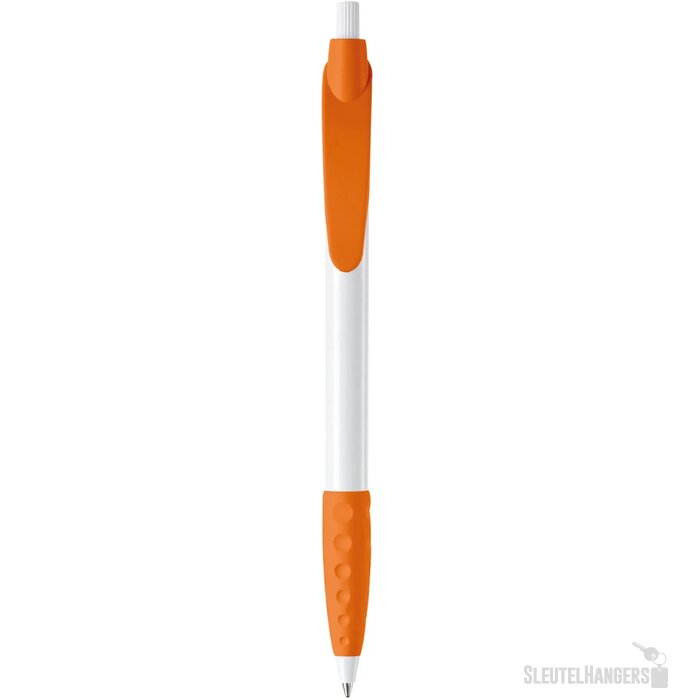 Balpen Cosmo grip hardcolour wit / oranje