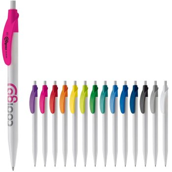 Balpen Cosmo hardcolour wit / roze