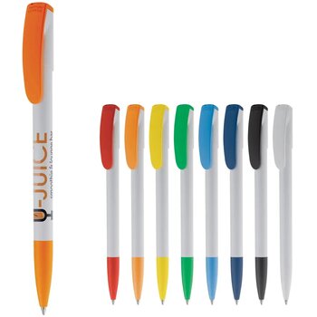 Balpen Deniro hardcolour wit / oranje