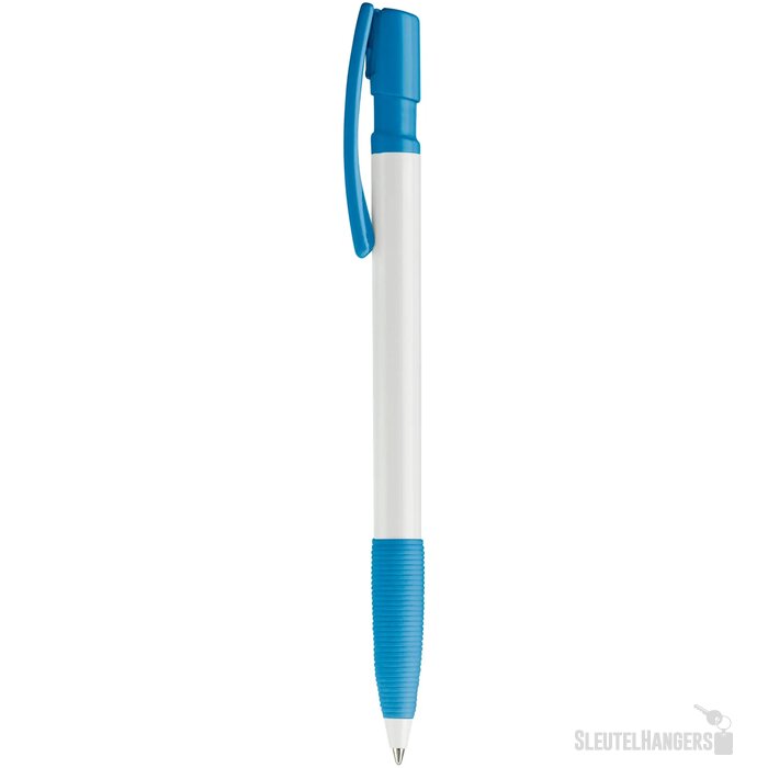 Balpen Nash grip hardcolour wit / lichtblauw