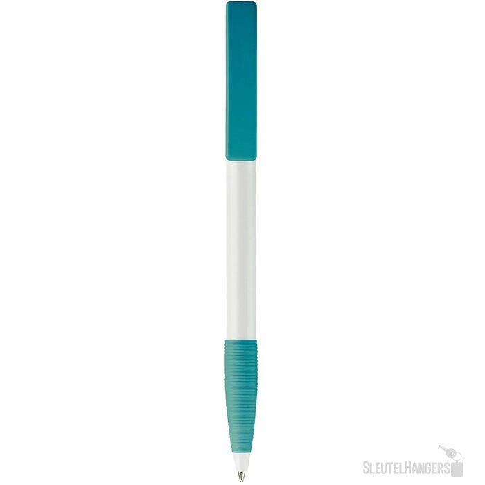 Balpen Nash grip hardcolour wit / turquoise