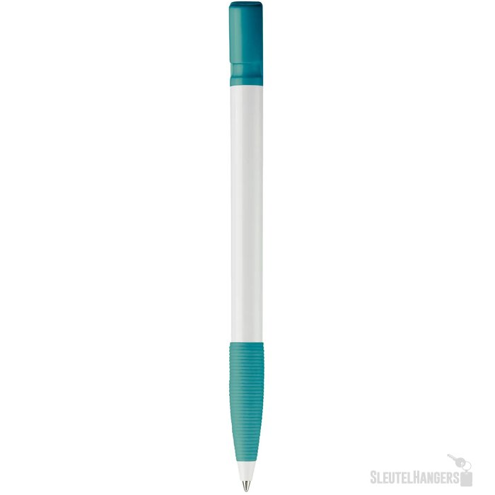 Balpen Nash grip hardcolour wit / turquoise