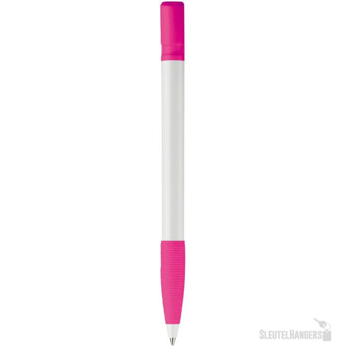 Balpen Nash grip hardcolour wit / roze