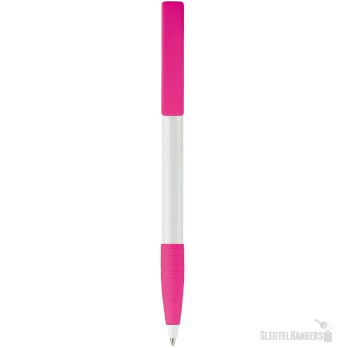 Balpen Nash grip hardcolour wit / roze