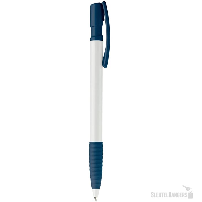 Balpen Nash grip hardcolour wit / donkerblauw