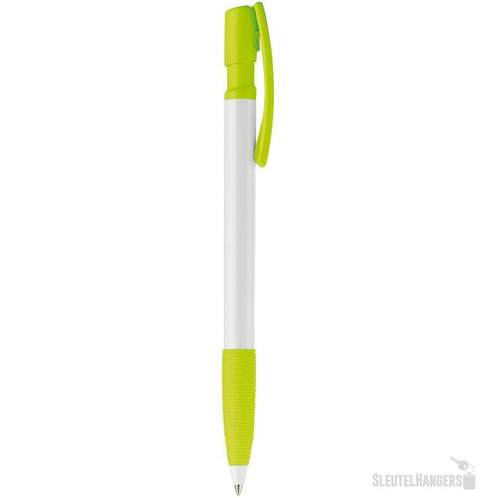 Balpen Nash grip hardcolour wit / lichtgroen