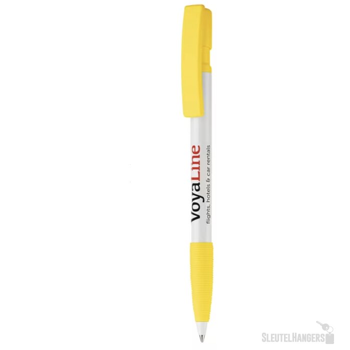 Balpen Nash grip hardcolour wit / geel