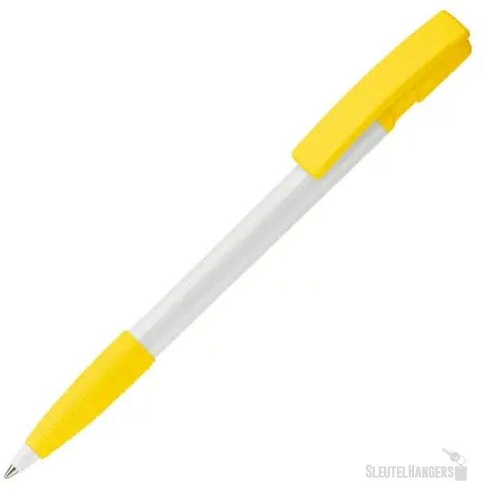 Balpen Nash grip hardcolour wit / geel