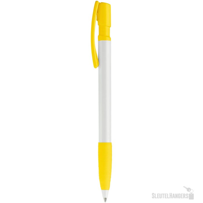 Balpen Nash grip hardcolour wit / geel