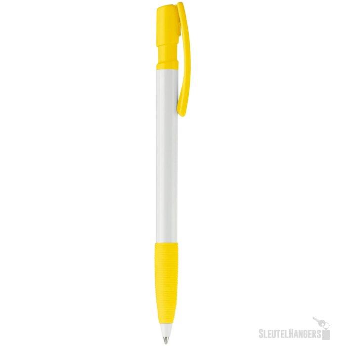 Balpen Nash grip hardcolour wit / geel