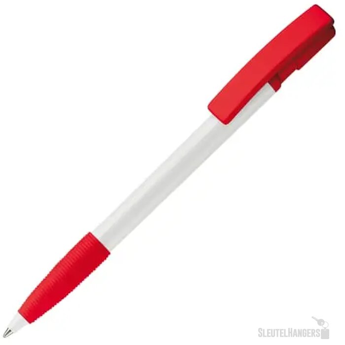 Balpen Nash grip hardcolour wit / rood